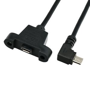 Câble d'extension de charge de données Micro USB mâle vers femelle à montage sur panneau avec vis de verrouillage, gaine en PVC et blindage tressé pour appareil photo et ordinateur - Product Image 6