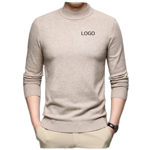 Pull en tricot pour homme, col montant à manches longues, pull décontracté avec logo personnalisé pour l'automne, l'hiver et le quotidien - Product Image 1