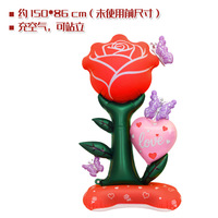 Accessoires photo pour fête d'anniversaire, ballons en feuille d'aluminium 3D sur pied, avec des ballons en forme de rose, de papillon et de dessins animés