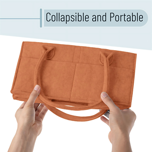 Organisateur de couches pour bébé de taille compacte, bac de rangement en feutre pour la crèche et organisateur de voiture pour couches et lingettes pour bébé - Product Image 5