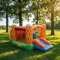 Château gonflable sur le thème des pirates avec toboggan à obstacles palmier et crâne pour grande aire de jeux gonflable extérieure pour enfants