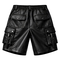 Blouson de moto en cuir véritable satiné pour homme, plusieurs poches, taille mi-haute élastique, fermeture éclair, écologique et respirant