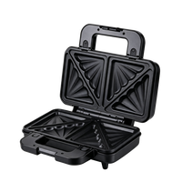 Machine à sandwich électrique 2 tranches détachable avec plaques en plastique antiadhésives, indicateur lumineux de température froide, usage domestique