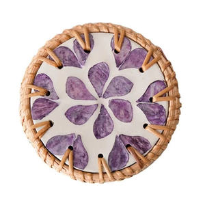 Mantel Redondo Tejido a Mano de Bambú Clásico, Ecológico, 35 cm, Decoración para el Hogar - Product Image 2