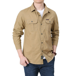Nouvelle <span class=keywords><strong>chemise</strong></span> à manches longues pour hommes lâche <span class=keywords><strong>grande</strong></span> <span class=keywords><strong>taille</strong></span> <span class=keywords><strong>chemise</strong></span> de travail décontractée t-shirts pour hommes avec poche - Product Image 5