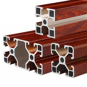 Wood Grain Aluminum Profiles 4040 European Standard 6063 Industrial Use - Product Image 1