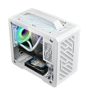 Chất Lượng Cao Nhôm Chơi Game Trường Hợp PC Máy Tính Giữa Tháp Micro-atx PC Trường Hợp Với Side Glass Bảng Điều Chỉnh - Product Image 4