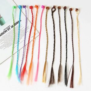 Pinces à cheveux 6 couleurs arc-en-ciel pour enfants perruque tresse petite griffe queue de cheval extension de cheveux synthétiques pour enfants - Product Image 3