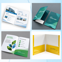 Porte-cartes imprimé A4 personnalisé avec deux poches, pochette d'insertion, clip pour une page, classeur à feuilles mobiles, papier personnalisé pour le bureau