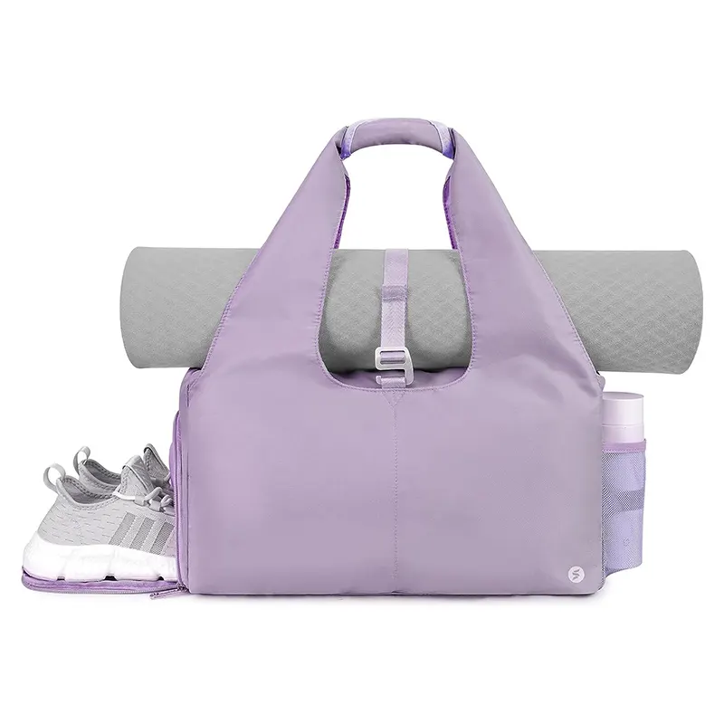 Superventas al por mayor de alta calidad personalizado varios colores hombro grande mujer deportes gimnasio Yoga Mat llevar bolsa de lona con bolsillos