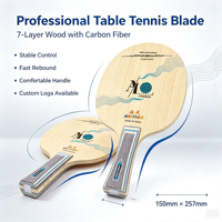 Meilleure Vente Raquette de Tennis de Table Professionnelle Chinoise Étanche pour l'Extérieur avec Lame en Bois 7 Couches et Caoutchouc à Picots