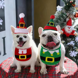 ชุดหมวกและผ้าพันคอสำหรับสัตว์เลี้ยงผ้าเช็ดทำความสะอาดฤดูใบไม้ร่วงและฤดูหนาวสำหรับสุนัขแมวอุปกรณ์เสริมชุดหมวกและผ้ากันเปื้อนสำหรับสุนัขคริสต์มาส - Product Image 6
