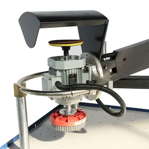 Combinación manual de doble cabezal de mesa de trabajo y máquina de desbarbado manual con brazo oscilante