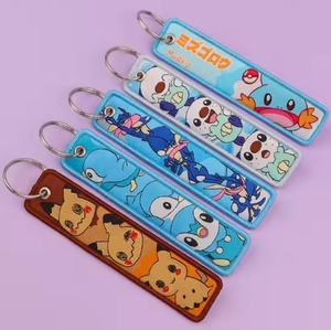 Anime <span class=keywords><strong>Pikachu</strong></span> Jet Tags Broderie Porte-clés Rechargeable Nouveau Hot Selling Cartoon Printed Keychain Bag Hanging Woven Technique - Product Image 6