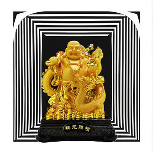 Artisanat indien, figurine en résine de crapaud porte-bonheur doré, peinte à la main, imperméable, motif animal, Feng Shui, pour la richesse et la chance - Product Image 3