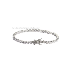 3mm2 Claw Tennis <b>Bracelet</b>, Single-row Bag Set With 2-claw Zircon Necklace for Women Tanjing Fashion Lijing Necklace - Product Image 4