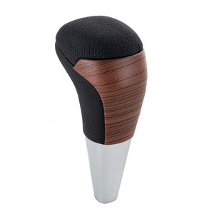 Toyota Hilux Fortuner Prado Gear <b>Shift</b> <b>Knob</b> Yellow Wood Grain Automatic Leather Ergonomic - Product Image 2