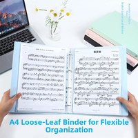 Classeur transparent A4 à 4 trous personnalisable pour partitions, prêt à offrir, organiseur de documents