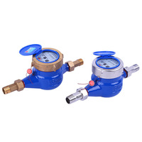 Medidor de Agua de Alta Calidad con Cubierta de Cobre y Tuerca de Cobre, Medidor de Agua Fría Mecánico Roscado Rotatorio