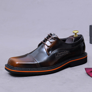 Nouvelles chaussures derby pour homme en cuir véritable, trois pièces, tendance, haut de gamme, élégantes, respirantes, confortables, adaptées à tous les jours, affaires, mariage. - Product Image 4
