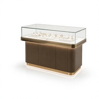 Vitrine de présentation de bijoux en bois, métal et verre OEM ODM, avec éclairage LED, taille personnalisée, vente en gros pour projets de vente au détail