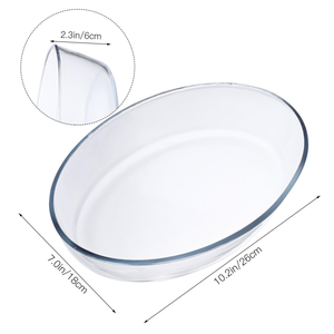 Plat à four en verre transparent de grande taille de forme ovale pour fours à micro-ondes, usage domestique - Product Image 2