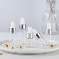 Flacon compte-gouttes rond en verre ALKA avec bouchon argenté, conteneur vide pour sérum et huile, imprimé sérigraphié de qualité supérieure, pour soins de beauté et personnels