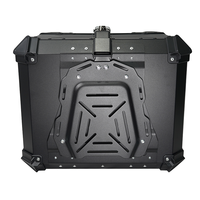 F2MOTO Boîte à bagages arrière en alliage d'aluminium 55L noire avec doubles serrures, vente directe d'usine, plaque de base universelle, boîte de voyage étanche