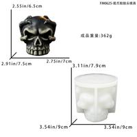 Moule en silicone M63765 Crâne d'Halloween pour bougies, outil créatif pour la fabrication de pierres diffuseuses de cire parfumée
