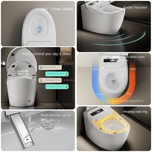 Quality Square Porcelain Floor Mounted WC Smart Automatic Heated Seat Electric Bidet Dual-Flush Remote Control Modern Design - Product Image 2