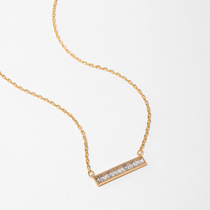 ORNAPEADIA Collana con pendente CZ taglio baguette per donna, girocollo delicato con zirconi rettangolari, gioielli eleganti e minimalisti per l'uso quotidiano - Product Image 4