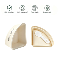Boîte à pudding triangulaire IML écologique avec logo personnalisé, gobelet à dessert en plastique pour Noël, boutique de gâteaux festifs, emballage pour événements de fin d'année