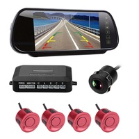 Pantalla de espejo retrovisor LCD de 7,0 pulgadas con 4 sensores Monitor de respaldo inverso Aparcamiento de coche Radar de punto ciego Asistente de estacionamiento automático