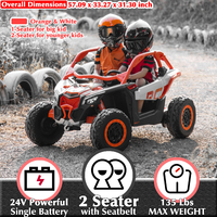 Voiture électrique pour enfants 2 places 4x4 24V, Can-Am Maverick sous licence, UTV, télécommande, jouet pour enfants