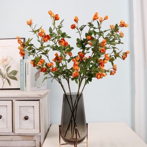 Fleur de rose en soie multi-têtes à tige unique QIHAO, haute simulation, pour décoration de mariage et de maison - Product Image 3