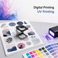 Feuilles d'autocollants découpés sur mesure, imperméables, imprimés UV, autocollants adhésifs pour cadeaux, artisanat, emballage, vente en gros