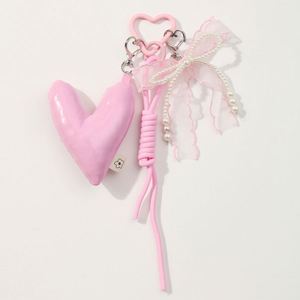 Nuevo Estilo Llavero de Corazón y Lazo Hecho a Mano DIY para Bolsos, Regalo Ideal para Chicas - Product Image 3