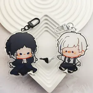 Wholesale customized Bungo Stray Dogs charms custom plastic cute acrylic anime keychains with magnet