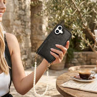 Vente en gros de portefeuilles de luxe personnalisés en cuir, antichoc, avec porte-cartes, étuis pour téléphone portable pour 17/16/15/14/13/12