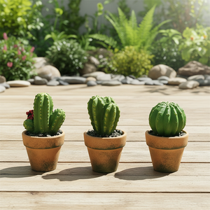 Ensemble de mini-<span class=keywords><strong>cactus</strong></span> artificiels <span class=keywords><strong>pas</strong></span> chers pour la décoration de la maison dans un petit pot en céramique, réalistes et durables - Product Image 4