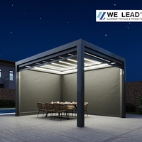 Pérgola Motorizada para Exteriores de 3x3, 3x4, 4x4, 6x4m, Servicio OEM, Impermeable, Protección UV, Sistema de Techo de Láminas Ecológico para Balcón
