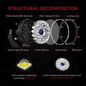 Luz de Conducción Láser Patentada de 9 Pulgadas 2014M de Largo Alcance, Luz LED de Alta Intensidad para Montaje en Parachoques, Compatible con Ford F150, <span class=keywords><strong>Jeep</strong></span> <span class=keywords><strong>Wrangler</strong></span>, Barcos y Embarcaciones Marinas - Product Image 3