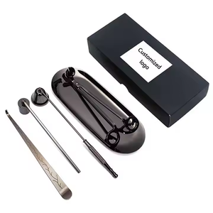 GUN-Black thép không gỉ sang trọng nến chăm sóc Kit mịn cạnh Wick tông đơ đặt hộ gia đình kéo nến phụ kiện cắt - Product Image 6