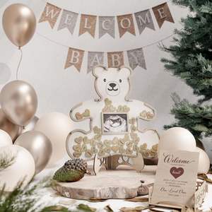 دمية دب إبداعية خشبية زينة تذكارية للأطفال صور حب رسالة زينة للأم والطفل - Product Image 3