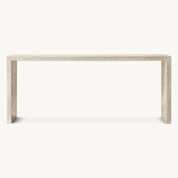 Table console en marbre Dream Home, cadre rectangulaire ouvert, base en dalle verticale, aspect béton, pierre, mobilier d'appoint moderne pour entrée