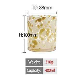 FENGJUN <span class=keywords><strong>Pot</strong></span> à bougie <span class=keywords><strong>en</strong></span> <span class=keywords><strong>verre</strong></span> épais fait main, design tortue, couleurs jaune et blanc, avec emballage de sécurité - Product Image 3