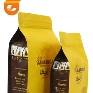 Impressão digital fundo plano saco umidade prova feijão 500g 1kg válvula zíper amarelo café sacos