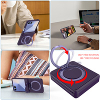 Casing pelindung ponsel ultra-tipis, casing ponsel penutup PC standar magnetis cincin 360 °, pelindung engsel wastafel ultra-tipis untuk Samsung Z Flip 7
