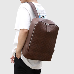 Bán Buôn Tùy Chỉnh Người Đàn Ông Của Xách Tay Polyester Máy Tính Xách Tay Ba Lô Cổ Điển Lưới Da Thiết Kế Logo Không Thấm Nước USB Cho Du Lịch - Product Image 1