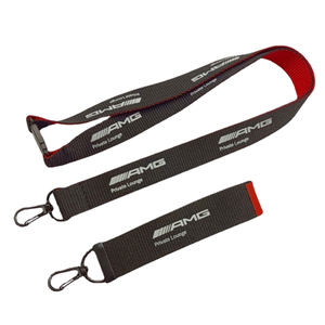 Custom RPET Wrist Straps Thickened Double-Sided <b>Polyester</b> <b>Lanyard</b> with Black Metal Clip and Safety Buckle Long and Short Styles - Product Image 1
